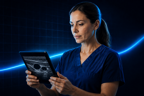 Individual clinician reviewing vascular-access education